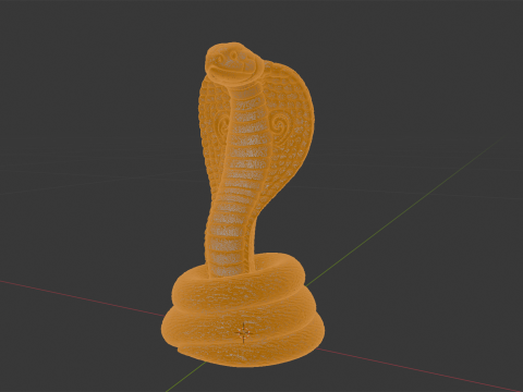 Coiled Cobra Snake Statue 3D Print Model 3D 打印模型