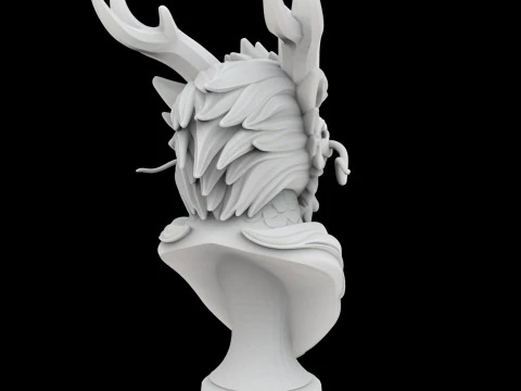 Eastern Dragon Head Bust 3D Print Model 3D Print Model