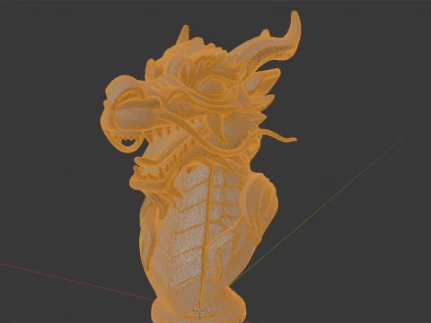 Eastern Dragon Head Bust 3D Print Model 3D Print Model