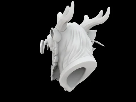 Eastern Dragon Roaring Head Statue 3D Print Model 3D Print Model