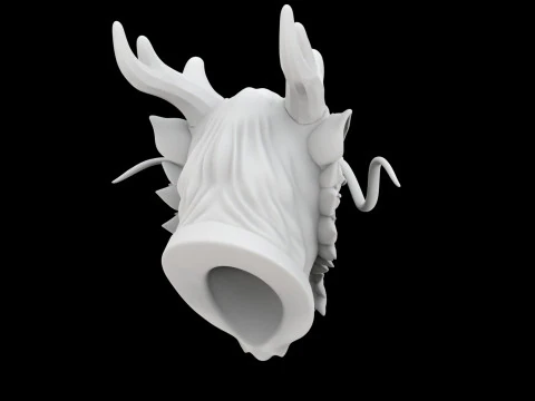 Eastern Dragon Roaring Head Statue 3D Print Model 3D Print Model