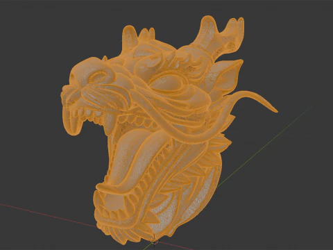 Eastern Dragon Roaring Head Statue 3D Print Model 3D Print Model