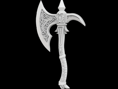 Fantasy Battle Axe 3D Print Model Model do druku 3D