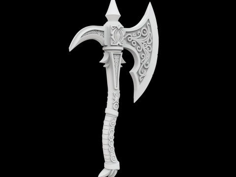 Fantasy Battle Axe 3D Print Model Model do druku 3D