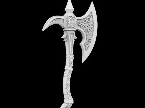 Fantasy Battle Axe 3D Print Model 3D Print Model