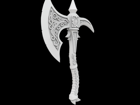 Fantasy Battle Axe 3D Print Model Model do druku 3D