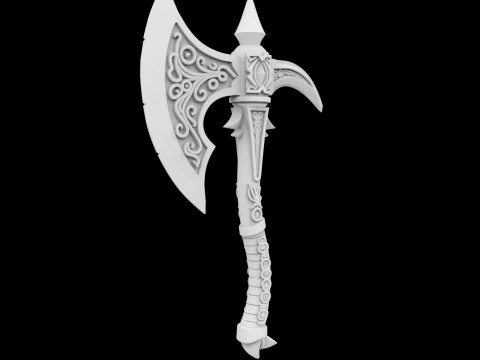 Fantasy Battle Axe 3D Print Model 3D Print Model