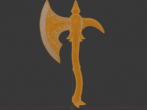 Fantasy Battle Axe 3D Print Model Model do druku 3D