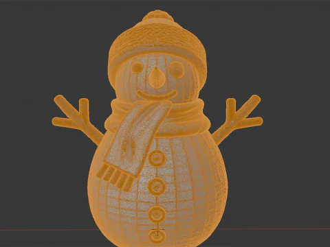 Cute Snowman Figurine 3D Print Model 3D Print Model
