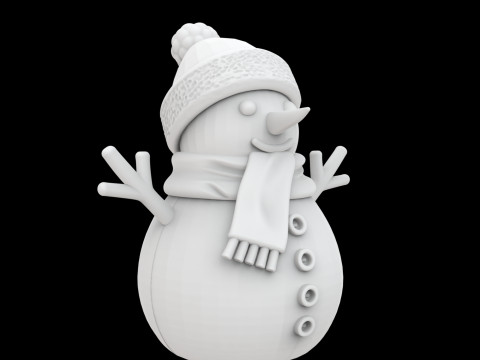 Cute Snowman Figurine 3D Print Model 3D Druckmodell