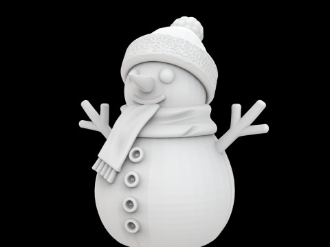 Cute Snowman Figurine 3D Print Model Modello di stampa 3D
