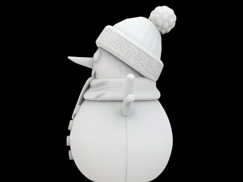 Cute Snowman Figurine 3D Print Model 3D Print Model