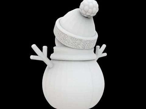 Cute Snowman Figurine 3D Print Model 3D Print Model