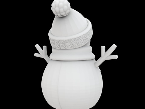 Cute Snowman Figurine 3D Print Model Modello di stampa 3D