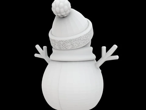 Cute Snowman Figurine 3D Print Model 3D Print Model