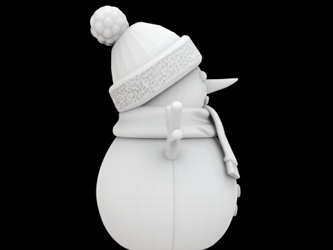 Cute Snowman Figurine 3D Print Model Modello di stampa 3D