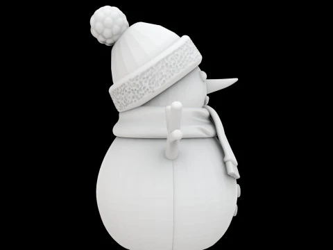Cute Snowman Figurine 3D Print Model 3D Print Model