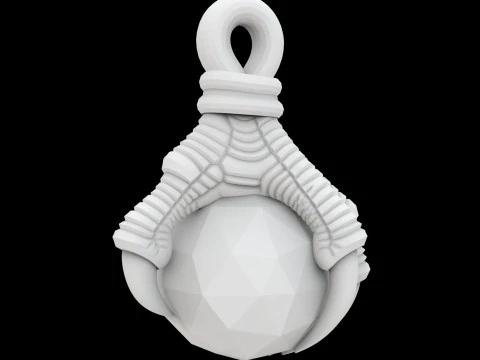 ドラゴンクローホールディングオーブペンダント3Dプリントモデル 3Dプリントモデル