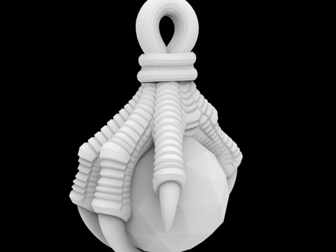 Dragon Claw Holding Orb Pendant 3D Print Model Modelo de impresión 3D