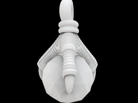 Dragon Claw Holding Orb Pendant 3D Print Model Modelo de impresión 3D