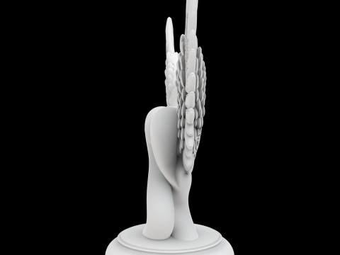 Dual Hearts with Wings Entwined Sculpture 3D Print Model 3D Print Model