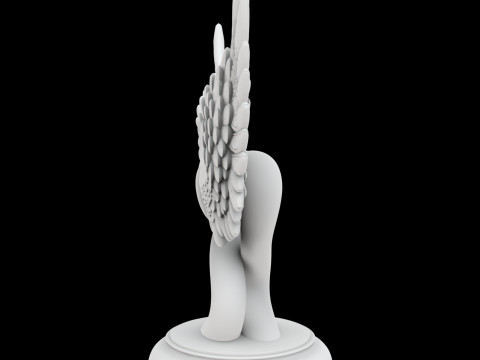 Dual Hearts with Wings Entwined Sculpture 3D Print Model 3D Print Model