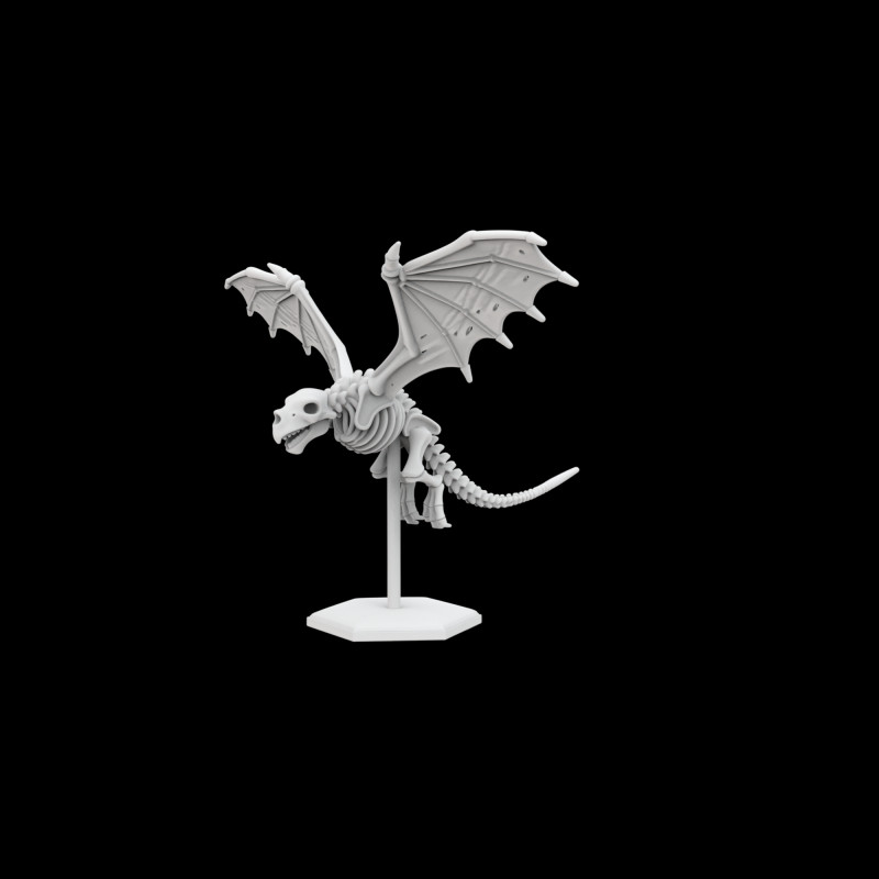 Flying Skeleton Dragon with Spread Wings 3D Printable Model Modèles 3D en vedette .c4d .max .obj .3ds .fbx .stl .blend
