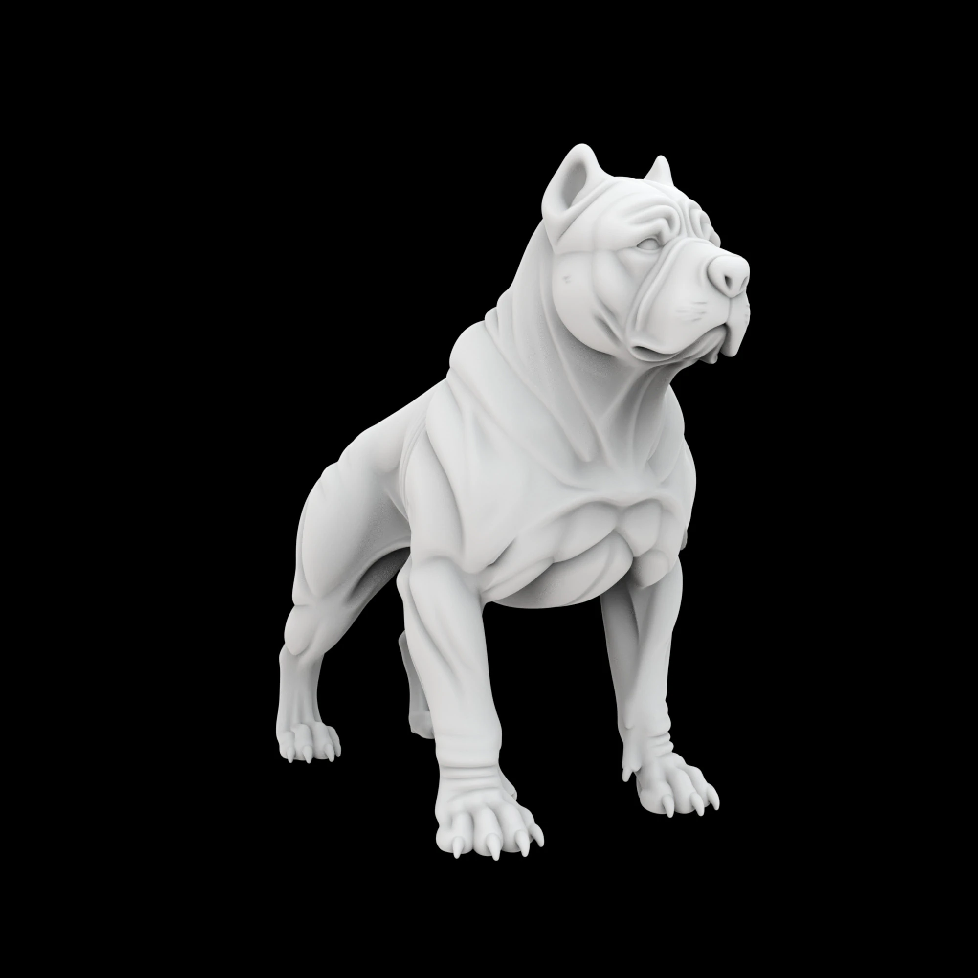 Guard Dog Statue 3D Model .c4d .max .obj .3ds .fbx .stl .blend 