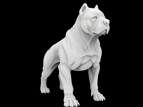 Guard Dog Statue 3D Model