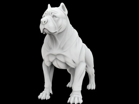 Guard Dog Statue 3D Model