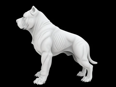 Guard Dog Statue 3D Model