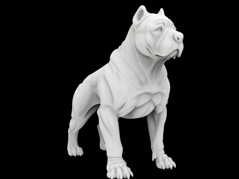 Guard Dog Statue 3D Model