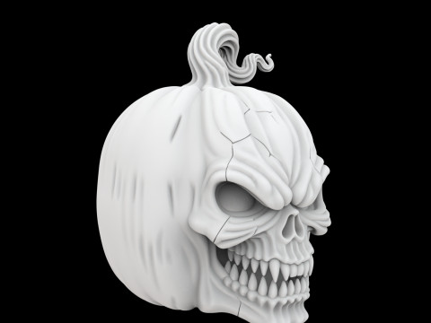 Haunted Pumpkin Skull Horror Sculpture 3D printmodel