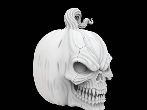 Скульптура ужаса тыквенного черепа с привидениями 3D Принт Модель