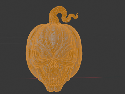 Haunted Pumpkin Skull Horror Sculpture 3D 프린트 모델