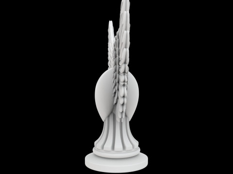 Heart with Angel Wings Sculpture 3D 3D Baskı Modeli