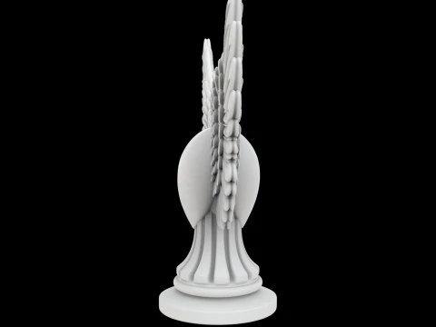 Heart with Angel Wings Sculpture 3D 3D Print Model