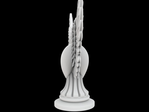 Heart with Angel Wings Sculpture 3D 3D Baskı Modeli