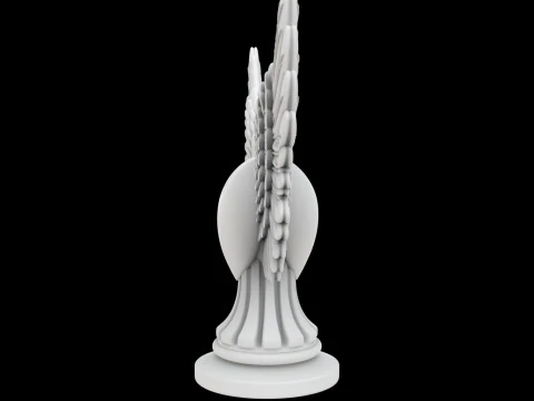 Heart with Angel Wings Sculpture 3D 3D Print Model