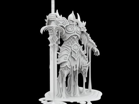 Melting Warrior Statue 3D printmodel