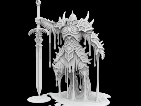 Melting Warrior Statue Modello di stampa 3D
