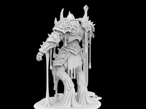 Melting Warrior Statue Modello di stampa 3D