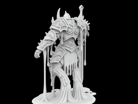 Melting Warrior Statue 3D Print Model