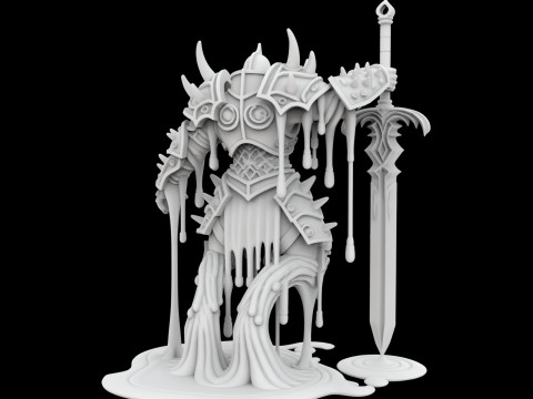 Melting Warrior Statue Modello di stampa 3D