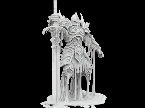 Melting Warrior Statue 3D Print Model
