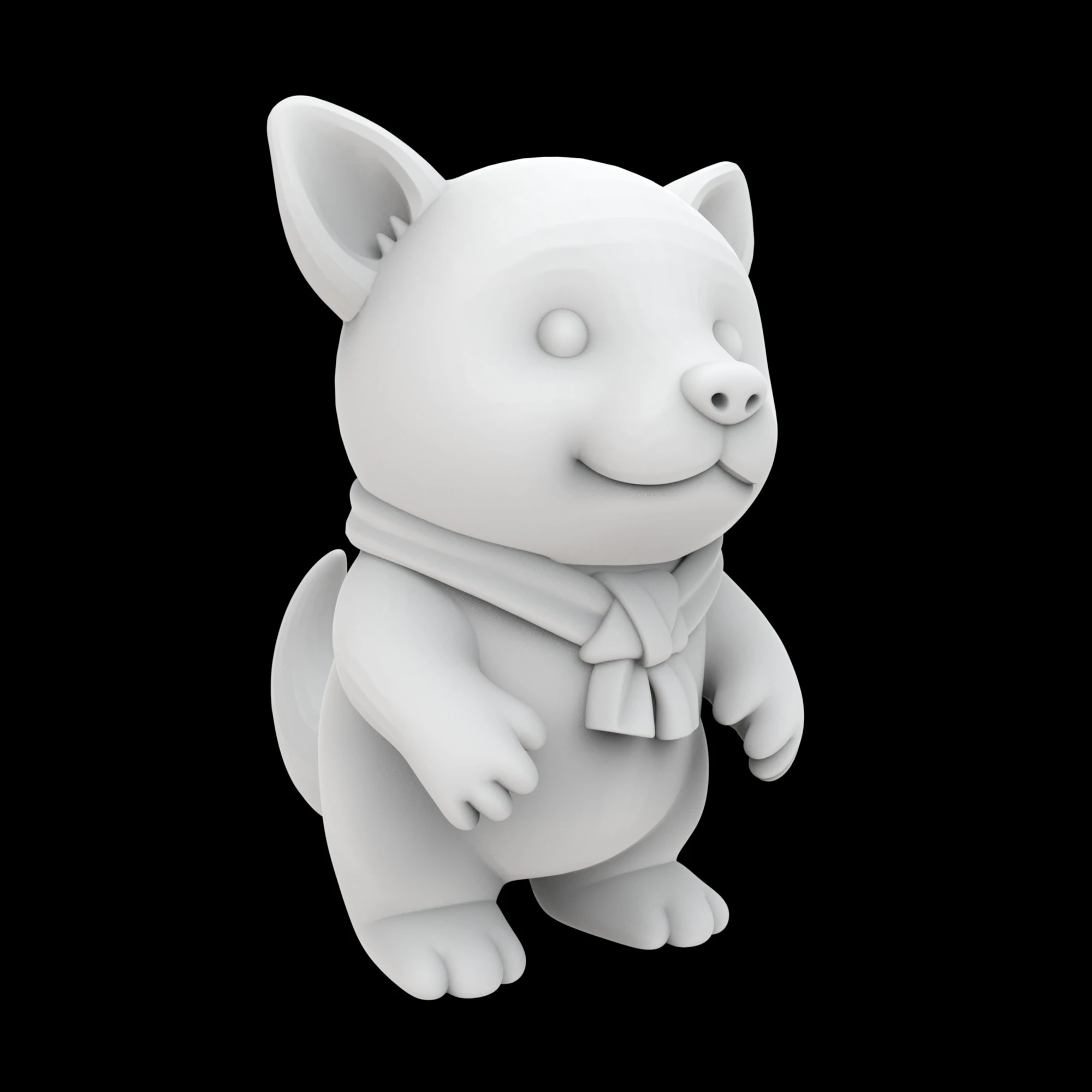 CScarfed Puppy Companion 3D Print Model .c4d .max .obj .3ds .fbx .stl .blend 