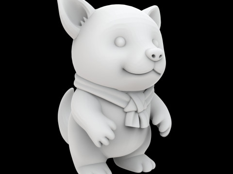 CScarfed Puppy Companion 3D Baskı Modeli