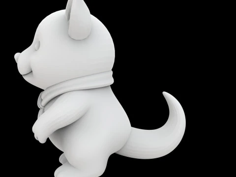 CScarfed Puppy Companion 3D Print Model