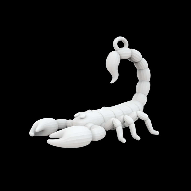 Scorpion Keychain 3D Baskı Modeli .c4d .max .obj .3ds .fbx .stl .blend
