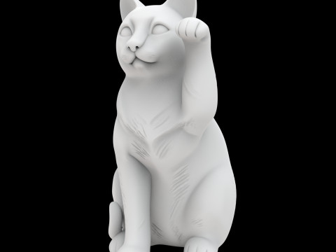 Waving Cat Statue 3D 打印模型